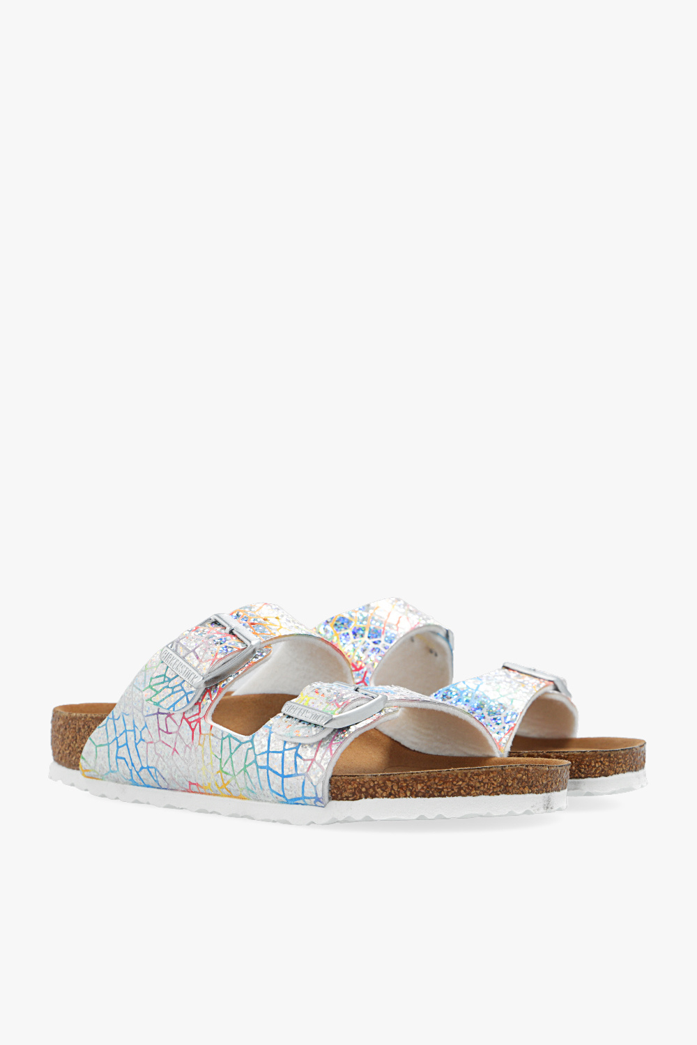 Birkenstock arizona hologram silver deals